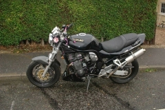 Suzuki GSF 1200 BanditA16 Twin High Level ExhaustsA16 Road Legal Plain Titanium Exhausts with Traditional Spouts