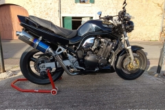 Suzuki GSF 1200 BanditA16 Twin High Level ExhaustsA16 Coloured Titanium Exhausts with Traditional Spouts