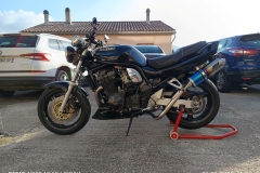 Suzuki GSF 1200 BanditA16 Twin High Level ExhaustsA16 Coloured Titanium Exhausts with Traditional Spouts