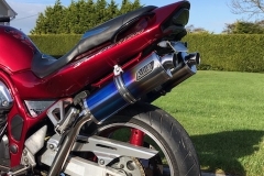 Suzuki GSF 1200 Bandit<p>A16 Twin High Level Exhausts</p><p>Road Legal Coloured Titanium with Traditional Spouts</p><br />