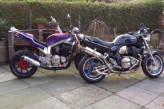 Suzuki GSF 1200 BanditA16 Twin High Level ExhaustsA16 Road Legal Stainless Exhausts with Traditional Spouts