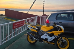 Yamaha FZR 400A16 Road Legal Black Stainless Exhaust with Titanium Type Traditional Spout