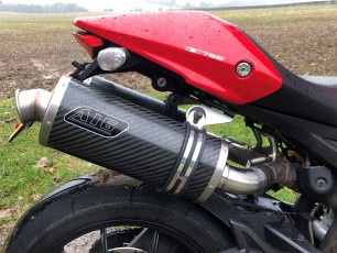 Ducati 796 2010-2014<p>A16 Carbon  Road Legal Exhausts with Titanium Type Traditonal Spouts</p>
