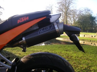KTM 990 Super Duke<p>A16 Carbon Moto GP Exhausts with Titanium Type Slashcut Outlets</p>