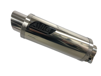 A16 Moto GP Stainless Exhaust with Polished Slashcut Outlet