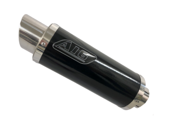 A16 Moto GP Black Exhaust with Polished Slashcut Outlet