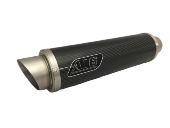 A16 Moto GP Carbon Exhaust with Titanium Type Slashcut Outlet