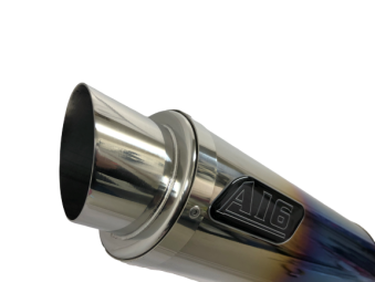 A16 Moto GP Coloured Titanium Exhaust with Polished Slashcut Outlet