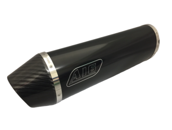 A16 Road Legal Black Stainless Exhaust with Carbon Cap Outlet