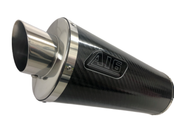 A16 Road Legal Carbon Exhaust with Polished Slashcut Outlet