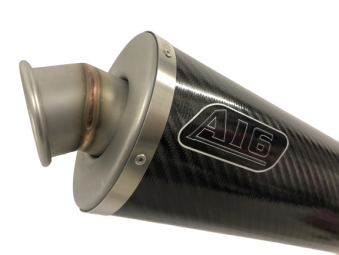 A16 Road Legal Carbon Exhaust with Titanium Type Traditional Spout