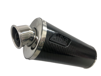 A16 Road Legal Carbon Exhaust with Polished Traditional Spout Outlet