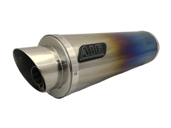 A16 Road Legal Coloured Titanium Exhaust with Polished Slashcut Outlet