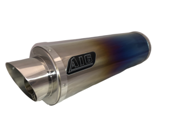 A16 Road Legal Coloured Titanium Exhaust with Polished Slashcut Outlet