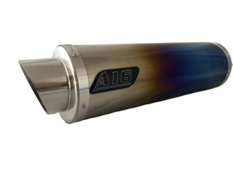 A16 Road Legal Coloured Titanium Exhaust with Polished Slashcut Outlet