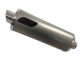 A16 Road Legal Plain Titanium Exhaust with Polished Slashcut Outlet