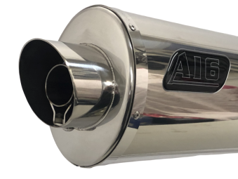 A16 Road Legal Stainless Exhaust with Polished Slashcut Outlet
