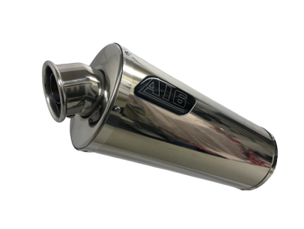 A16 Road Legal Stainless Exhaust with Polished Traditional Spout