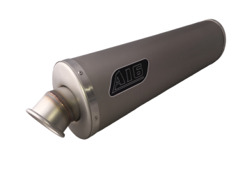 A16 Road Legal Plain Titanium Exhaust with Titanium Type Traditional Spout