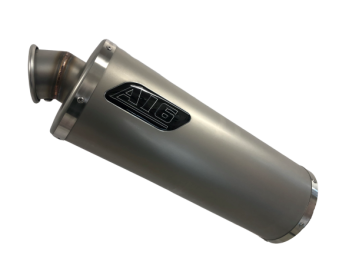 A16 Road Legal Plain Titanium Exhaust with Titanium Type Traditional Spout