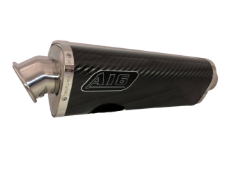 A16 Road Legal Carbon Tri-Oval Exhaust with Polished Traditional Spout