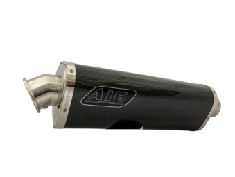 A16 Road Legal Carbon Tri-Oval Exhaust with Polished Traditional Spout