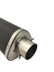 A16 Road Legal Carbon Tri-Oval Exhaust with Polished Traditional Spout