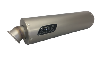 A16 Race 450mm Long Plain Titanium Exhaust - No Rivet Bands