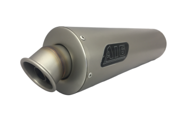 A16 Race 450mm Long Plain Titanium Exhaust - No Rivet Bands