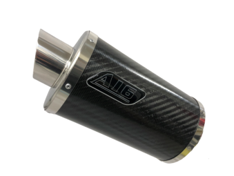 A16 Stubby Carbon Exhaust with Polished Slashcut Outlet