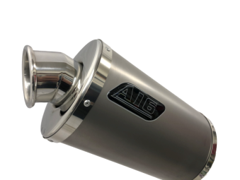 A16 Stubby Plain Titanium Exhaust with Polished Traditional Spout