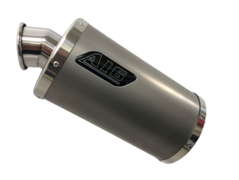 A16 Stubby Plain Titanium Exhaust with Polished Traditional Spout