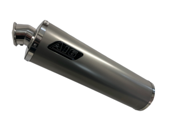 A16 Road Legal Plain Titanium Exhaust with Polished Traditional Spout
