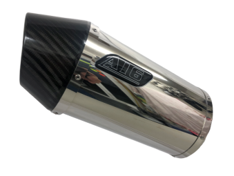 A16 Stubby Stainless Exhaust with Carbon Cap Outlet