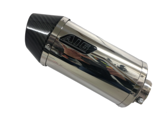 A16 Stubby Stainless Exhaust with Carbon Cap Outlet
