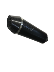 A16 Black Stainless Oval Race Exhaust with Carbon Cap Outlet