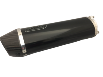 A16 Black Stainless Oval Race Exhaust with Carbon Cap Outlet