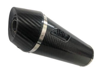 A16 Carbon Oval Race Exhaust with Carbon Cap Outlet with Removable Baffle