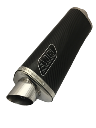 A16 Carbon Tri-Oval Race Exhaust with Slashcut Outlet