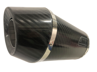 A16 Stubby Carbon Oval Exhaust with Carbon Cap Outlet