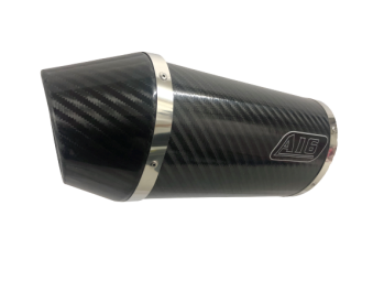 A16 Stubby Carbon Oval Exhaust with Carbon Cap Outlet
