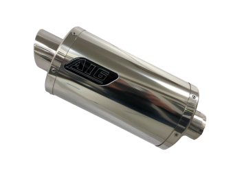 A16 Stubby Stainless Oval Exhaust with Slashcut Outlet