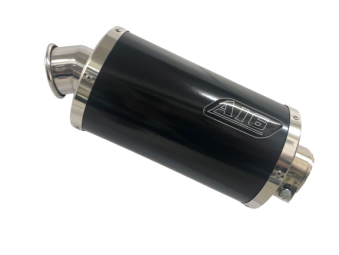 A16 Stubby Black Stainless Oval Exhaust with Traditional Spout