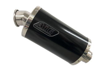 A16 Stubby Black Stainless Oval Exhaust with Traditional Spout