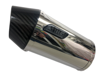 A16 Stubby Stainless Oval Exhaust with Carbon Cap Outlet