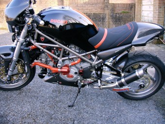 Ducati Monster S4 2001-2007 <p>A16 Moto GP Carbon Exhausts with Titanium Type Outlets</p><br/>