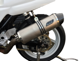 Honda CB500, A16 Race Exhaust - Titanium with Carbon Outlet