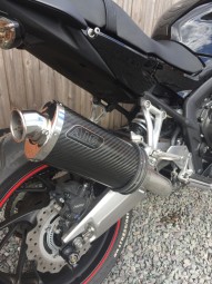 Honda CBR650 2015-2018<p>A16 Road Legal Carbon Exhaust with Polished Traditional Spout on Big Bore Pipework</p><br/><br/>