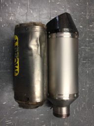 Refurbished Titanium Arrow Exhaust with Carbon Cap Outlet