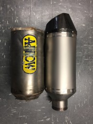 Refurbished Titanium Arrow Exhaust with Carbon Cap Outlet